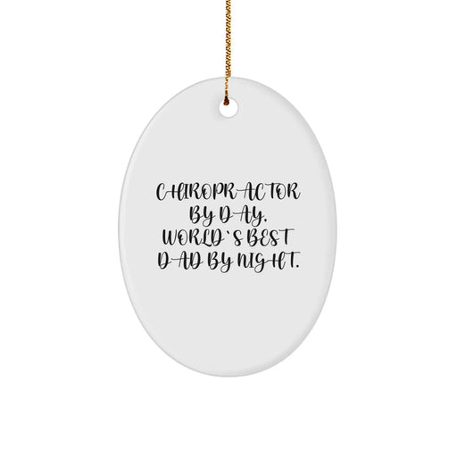 Funny Chiropractor Gifts for Him from Dad to Son on Christmas Unique Oval Ornament - Image 1