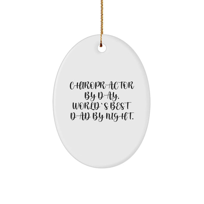 Funny Chiropractor Gifts for Him from Dad to Son on Christmas Unique Oval Ornament - Image 1