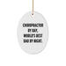 Funny Chiropractor Gifts by Chiropractor By Day, World's Best Dad By Night. Oval Ornament for Family, Friends, Christmas Unique Gifts - Image 1