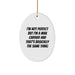Funny Mail Carrier Gifts from Family to Friends - Oval Ornament with 'I'm Not Perfect, I'm a Mail Carrier, and That's Basically the Same Thing' Quote - Image 1