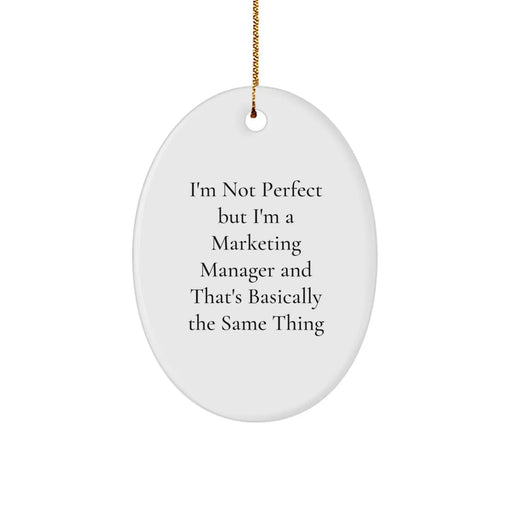 Funny Marketing Manager Gift, Oval Ornament with Inspirational Quote, Gifts from Friends for Marketing Manager, Unique Christmas Unique Gifts for Office - Image 1