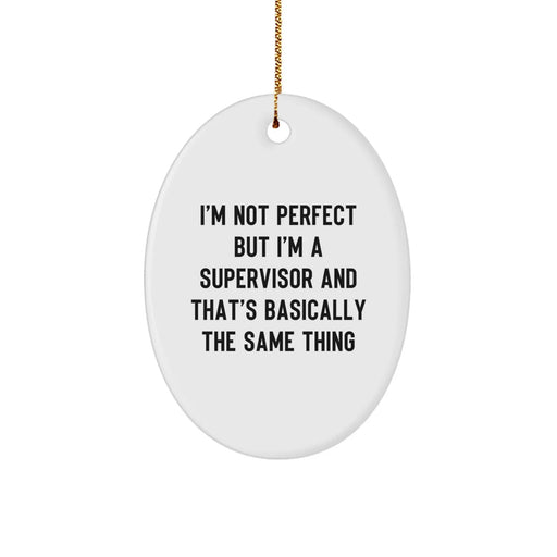 Funny Supervisor Oval Ornament Gifts from Friends for Supervisor on Christmas Unique Gifts - Image 1