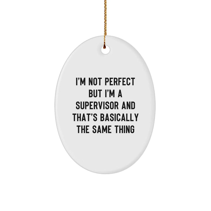 Funny Supervisor Oval Ornament Gifts from Friends for Supervisor on Christmas Unique Gifts - Image 1
