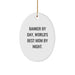 Banker Gifts by Day, Christmas Oval Ornament by Night, Funny Quote, Gifts from Family, For Banker - Image 1