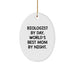 Biologist Gifts, Funny Oval Ornament, 'Biologist By Day, World's Best Mom By Night.' Christmas Unique Gifts from Mom to Biologist - Image 1