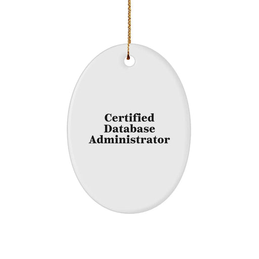 Funny Certified Database Administrator Gifts from Family to Men Database Administrator Oval Christmas Unique Ornaments - Image 1