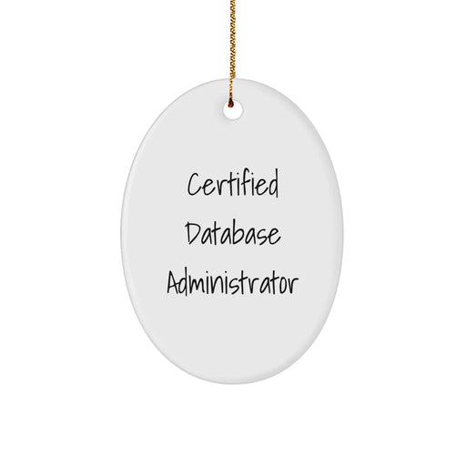 Funny Certified Database Administrator Quotes Oval Ornament Gifts from Family to Men, Women, Friends, Coworkers, Family Members for Christmas Unique Gifts - Image 1