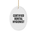 Funny Quote Gift for Dental Hygienist, Oval Ornament, Christmas Unique Gifts from Family to Dental Hygienist - Image 1