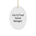 Funny Sales Manager Gifts from Friend, Inspirational Oval Ornament for Sales Manager, Christmas Unique Gifts - Image 1