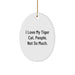 Funny Tiger Cat Oval Ornament Gifts for Friends, Family, or Men, Women from Gifts from I Love My Tiger Cat People Not So Much Christmas Unique Gifts - Image 1
