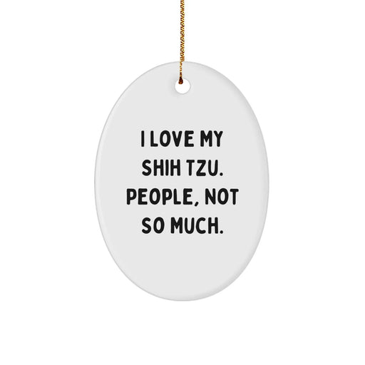 Funny Shih Tzu Dog Lover Christmas Unique Gifts from Friends Oval Ornament - Image 1