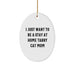 Funny Tabby Cat Mom Gifts from Friends and Family - Oval Ornament for Tabby Cat Lover's Christmas Unique Decor - Image 1