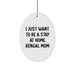 Funny Bengal Cat Gifts from Mom to Daughter - Oval Ornament, Bengal Cat Mom, Christmas Unique Gifts - Image 1