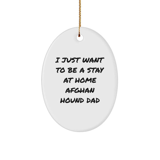 Funny Afghan Hound Dog Dad Gifts for Men, Oval Ornament, Christmas Unique Gifts from Husband, Father, Friend - Image 1