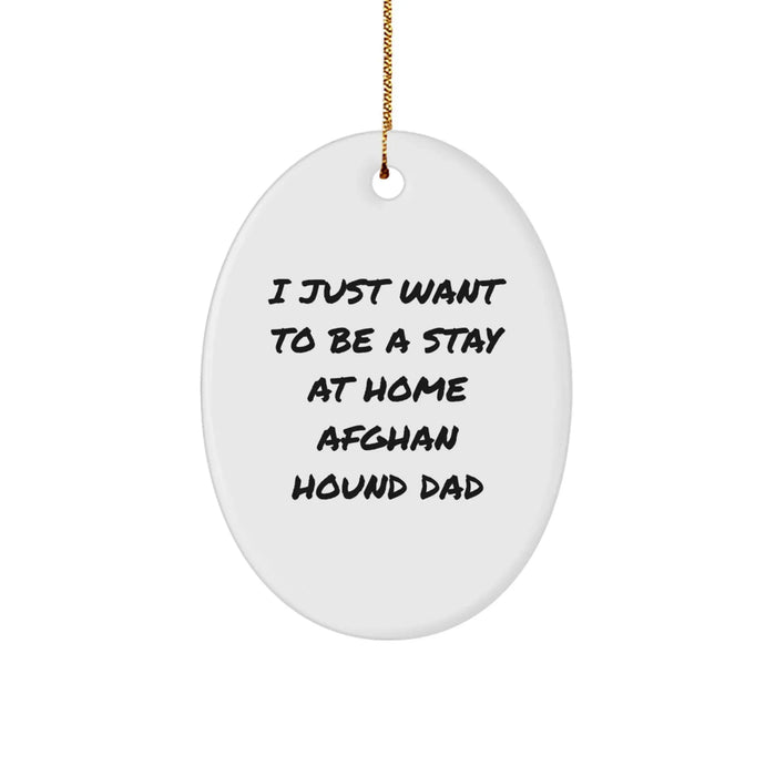 Funny Afghan Hound Dog Dad Gifts for Men, Oval Ornament, Christmas Unique Gifts from Husband, Father, Friend - Image 1