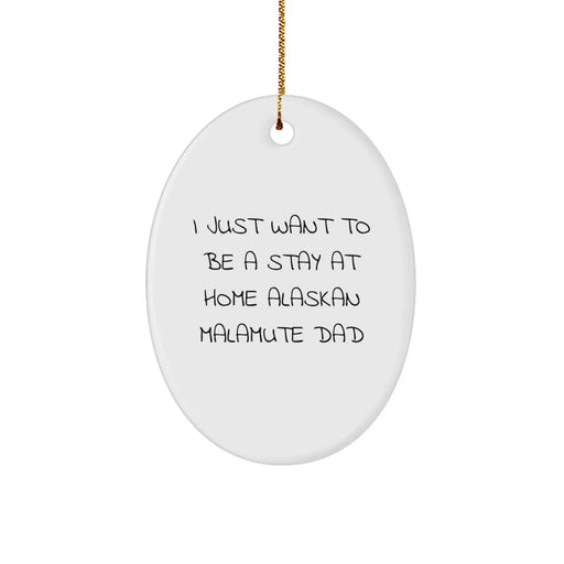 Funny Alaskan Malamute Dog Dad Christmas Unique Gifts Oval Ornament for Home Decor Gifts from Men to Friends Family - Image 1
