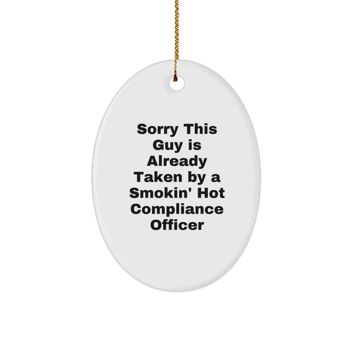 Compliance Officer Gifts Funny Oval Ornament, Oval Ornament for Compliance Officer, Funny Gifts from Friends to Compliance Officer, Christmas Unique Gifts for Compliance Officer - Image 1