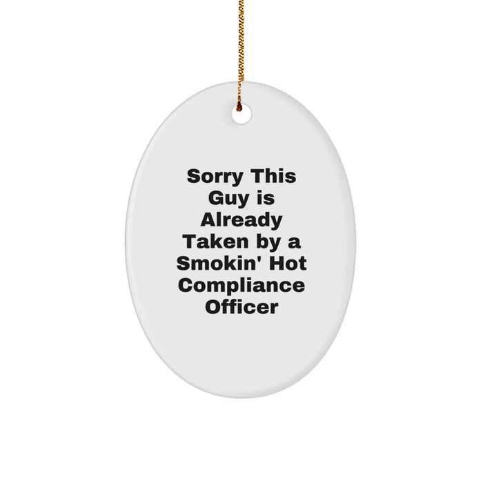Compliance Officer Gifts Funny Oval Ornament, Oval Ornament for Compliance Officer, Funny Gifts from Friends to Compliance Officer, Christmas Unique Gifts for Compliance Officer - Image 1