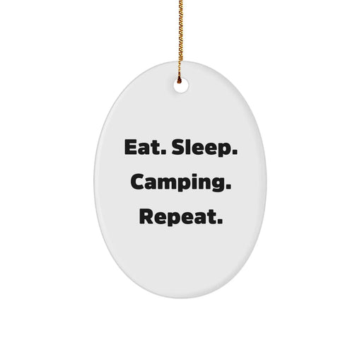 Funny Camping Oval Ornament Gifts from Family for Christmas Decoration - Image 1