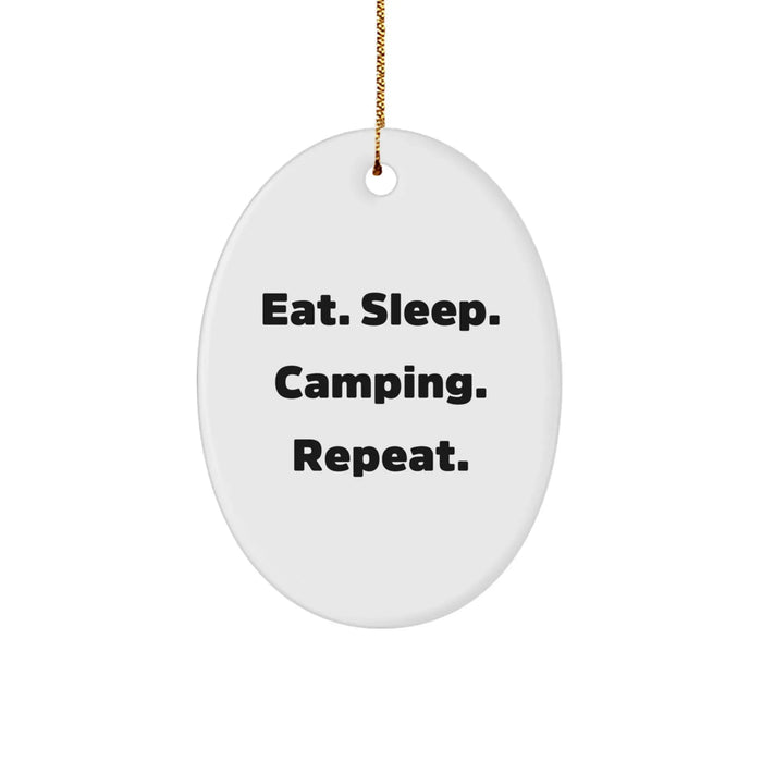Funny Camping Oval Ornament Gifts from Family for Christmas Decoration - Image 1