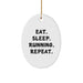 Funny Running Oval Ornament Gifts for Running Enthusiasts from Friends, Men, Women, or Family - Oval Ornament Running Quotes Unique Christmas Unique Gifts - Image 1