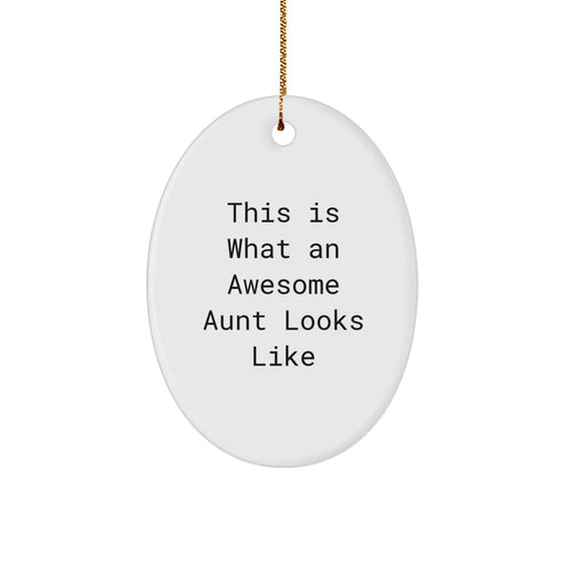 Funny Aunt Gifts for Christmas - Oval Ornament This Is 'What an Awesome Aunt Looks Like' - Gifts from Family to Aunt - Personalized Aunt Christmas Decorations - Image 1