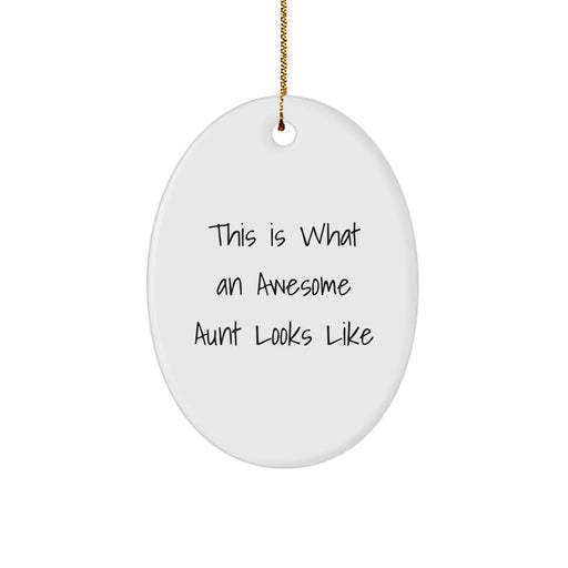 Funny Aunt Gifts This Is What An Awesome Aunt Looks Like Oval Ornament Christmas - Image 1