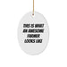 Farmer Gifts from Friends and Family - This Is What An Awesome Farmer Looks Like Oval Ornament, White, Christmas - Image 1