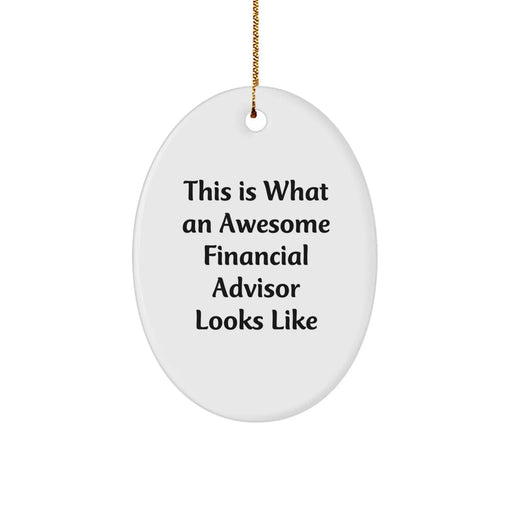 Funny Financial Advisor Oval Ornament Gifts from Family to 'This Is What An Awesome Financial Advisor Looks Like' Recipients for Christmas - Image 1