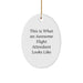 Awesome Flight Attendant Gifts from Friends, Family, or Coworkers - This Is What An Awesome Flight Attendant Looks Like Oval Ornament for Christmas - Image 1
