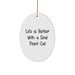 Funny Seal Point Cat Christmas Unique Gifts for Seal Point Cat Lovers from Friends and Family - Seal Point Cat Oval Ornament - Image 1