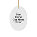 Best Korat Cat Mom Ever, Korat Cat Gifts for Her, Oval Ornament, White, 3.25'' Tall, Christmas Unique Gifts for Korat Cat Lovers from Family - Image 1