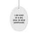 Funny New Hampshire Gifts for Friends from I Am Kind Of A Prime Selection In New Hampshire Oval Ornament, Christmas Unique Gifts - Image 1