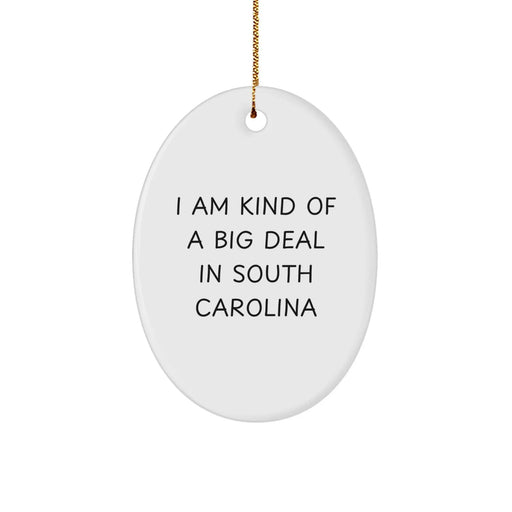 Funny South Carolina Oval Ornament for South Carolina Enthusiasts Gifts from Friends and Family - Image 1