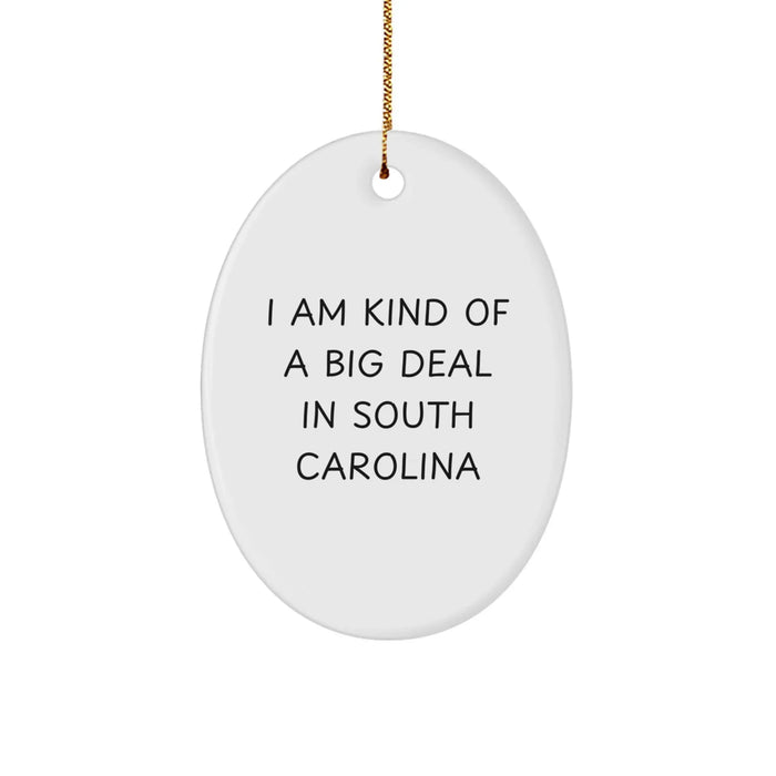 Funny South Carolina Oval Ornament for South Carolina Enthusiasts Gifts from Friends and Family - Image 1