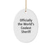 Funny Sheriff Gifts for Men, Officially the World's Coolest Sheriff Oval Ornament, Unique Christmas Unique Gifts from Friends, Family, or Coworkers - Image 1