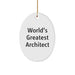 Funny Architect Gifts, World's Greatest Architect Oval Ornament, Christmas Unique Gifts for Men, Women, Friends, Coworkers, Family from Husband, Sweetheart, Son, Daughter - Image 1