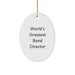 Funny Band Director Gifts from Men - Oval Ornament 'World's Greatest' - Christmas Unique Gifts for Band Director Friends - Image 1