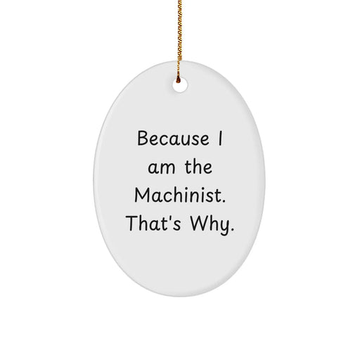 Funny Machinist Gifts from Men to Christmas Unique Gifts for Machinist Oval Ornament - Image 1