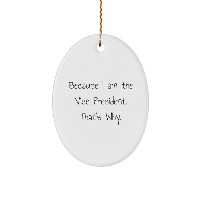 Funny Vice President Oval Ornament Gifts from Men Women Friends Coworkers Family for Vice President's Christmas - Image 1