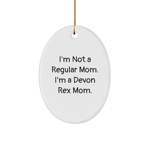 Funny Devon Rex Cat Gifts for Mom, Oval Ornament Christmas Unique Presents from Mom to Daughter or Friends - Image 1