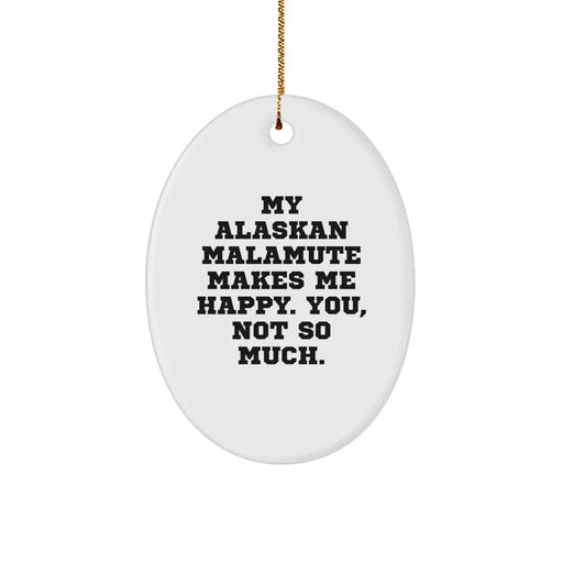 Funny Alaskan Malamute Dog Oval Ornament Gifts from Men Women Friends Family for Christmas Unique - Image 1
