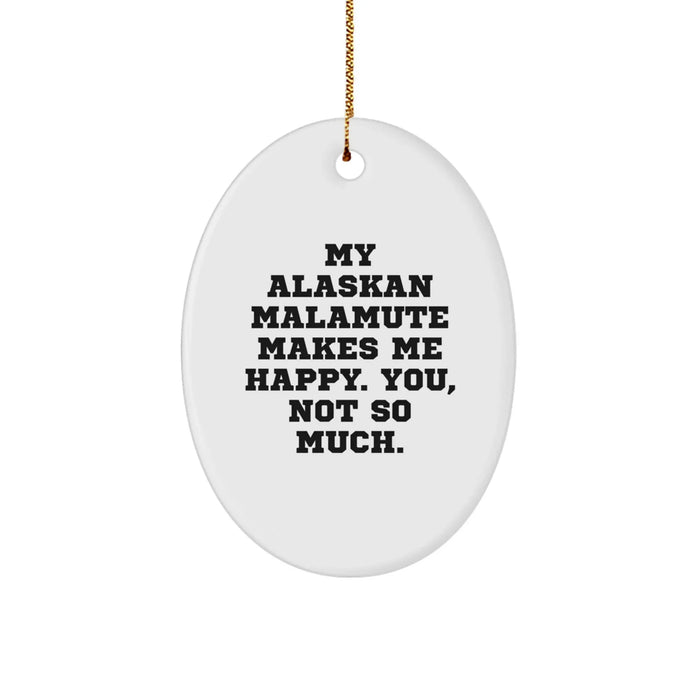 Funny Alaskan Malamute Dog Oval Ornament Gifts from Men Women Friends Family for Christmas Unique - Image 1