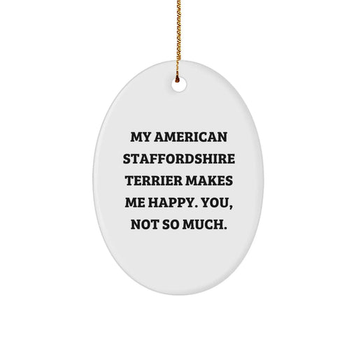 Funny American Staffordshire Terrier Dog Oval Ornament Gifts from Friends to Family - Image 1