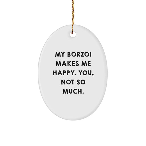 Borzoi Dog Oval Ornament Funny Christmas Unique Gift for Dog Lovers, Gifts from Friends and Family - Image 1