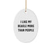 Funny Beagle Dog Lovers Gifts from Friends and Family - I Like My Beagle More Than People Oval Ornament for Christmas - Image 1