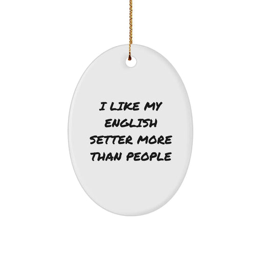 English Setter Dog Lovers Gifts from Family - Oval Ornament for Christmas - Image 1
