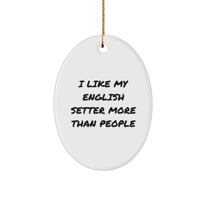 English Setter Dog Lovers Gifts from Family - Oval Ornament for Christmas - Image 1