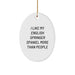 Funny English Springer Spaniel Dog Gifts, I Like My English Springer Spaniel More Than People Oval Ornament, Perfect for Christmas Unique Gifts from Friends to Family - Image 1