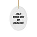 Funny Dalmatian Dog Christmas Unique Gifts for Men Oval Ornament - Life Is Better With My Dalmatian - Unique Christmas Memorable Presents from Friends to Family - Image 1